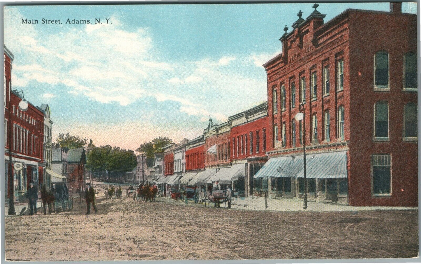 ADAMS NY MAIN STREET ANTIQUE POSTCARD