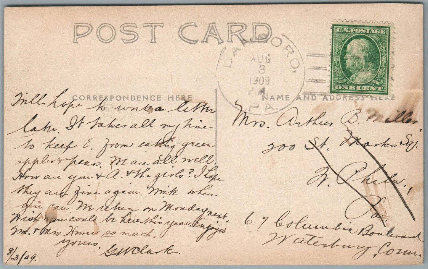 DANBORO PA MAPLE KNOLL SUMMER RESORT ANTIQUE REAL PHOTO POSTCARD RPPC