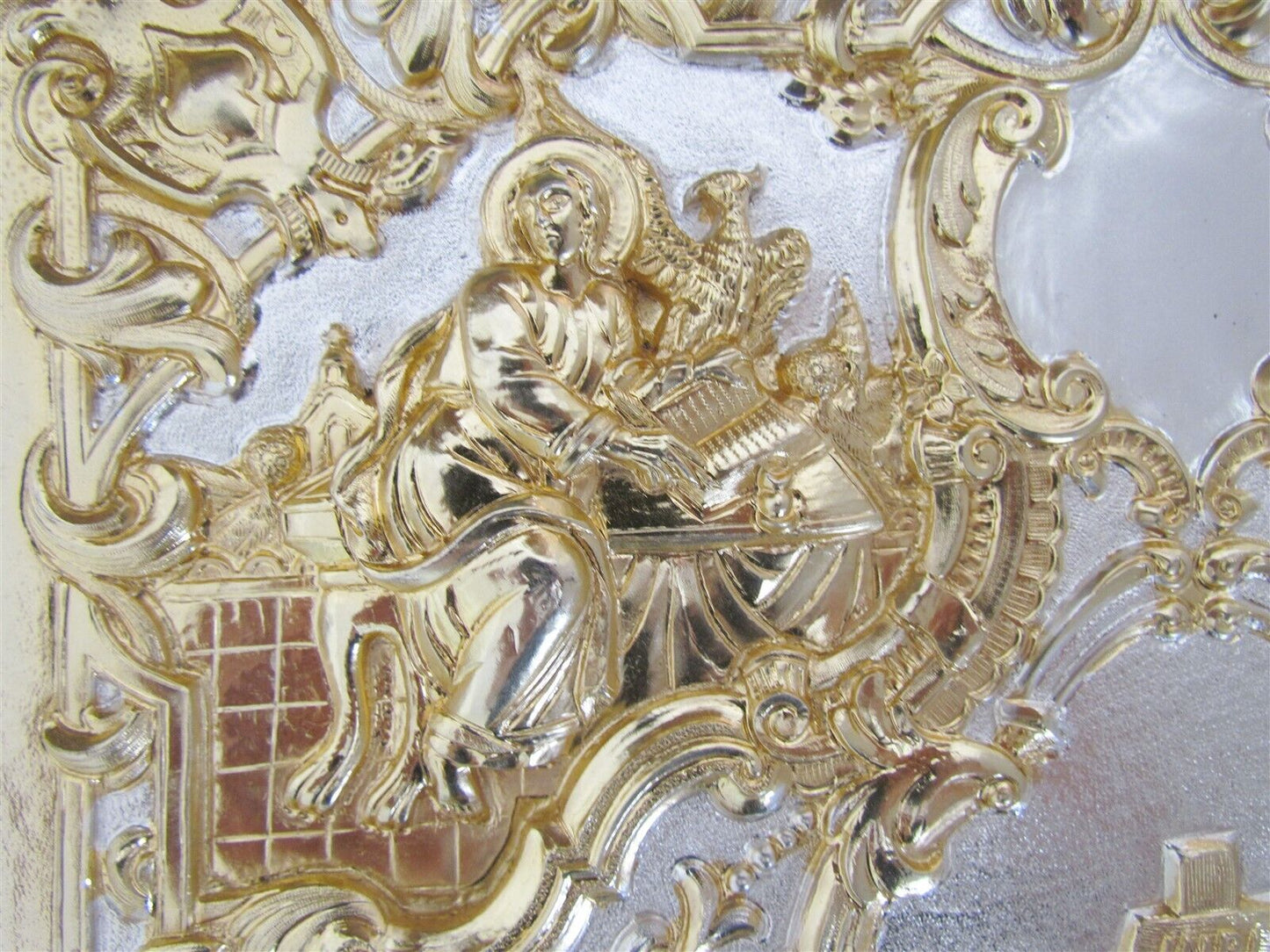 GREEK RUSSIAN ORTHODOX CHURCH GOSPEL GILT BRASS COVERS folio