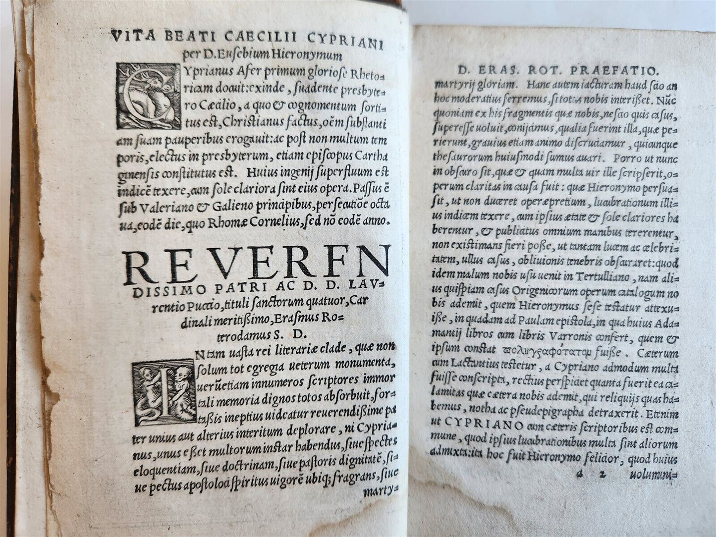 1524 OPERUM DIVI CAECILII CYPRIANI antique 16th CENTURY post-incunabula