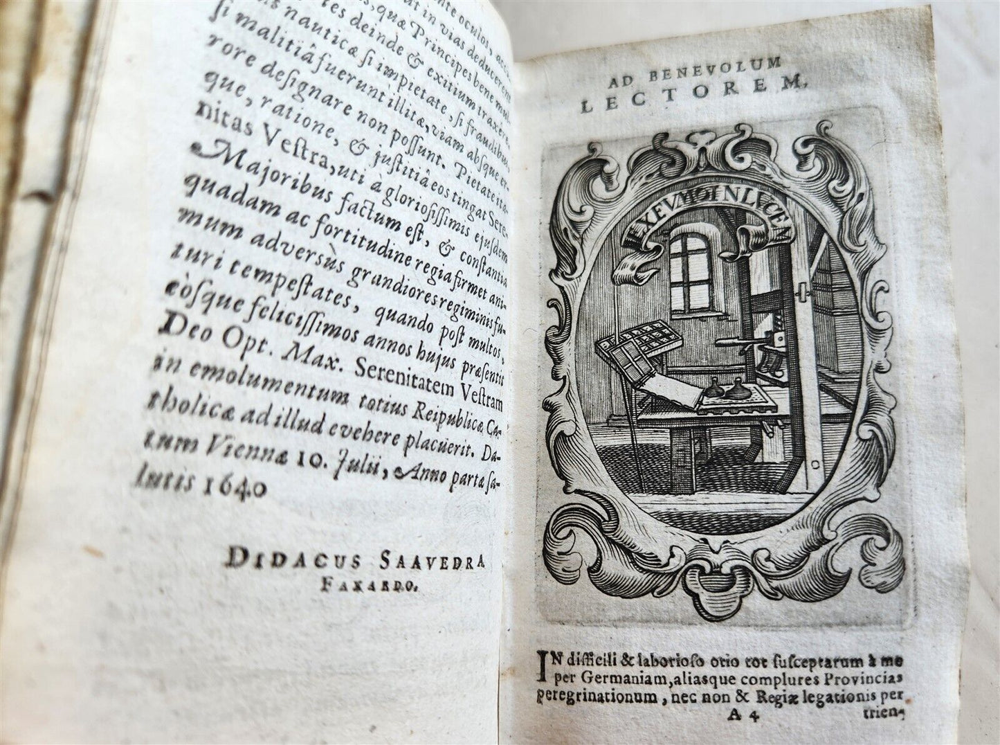 1659 EMBLEMATA by SAAVEDRA FAJARDO antique VELLUM BINDING ILLUSTRATED
