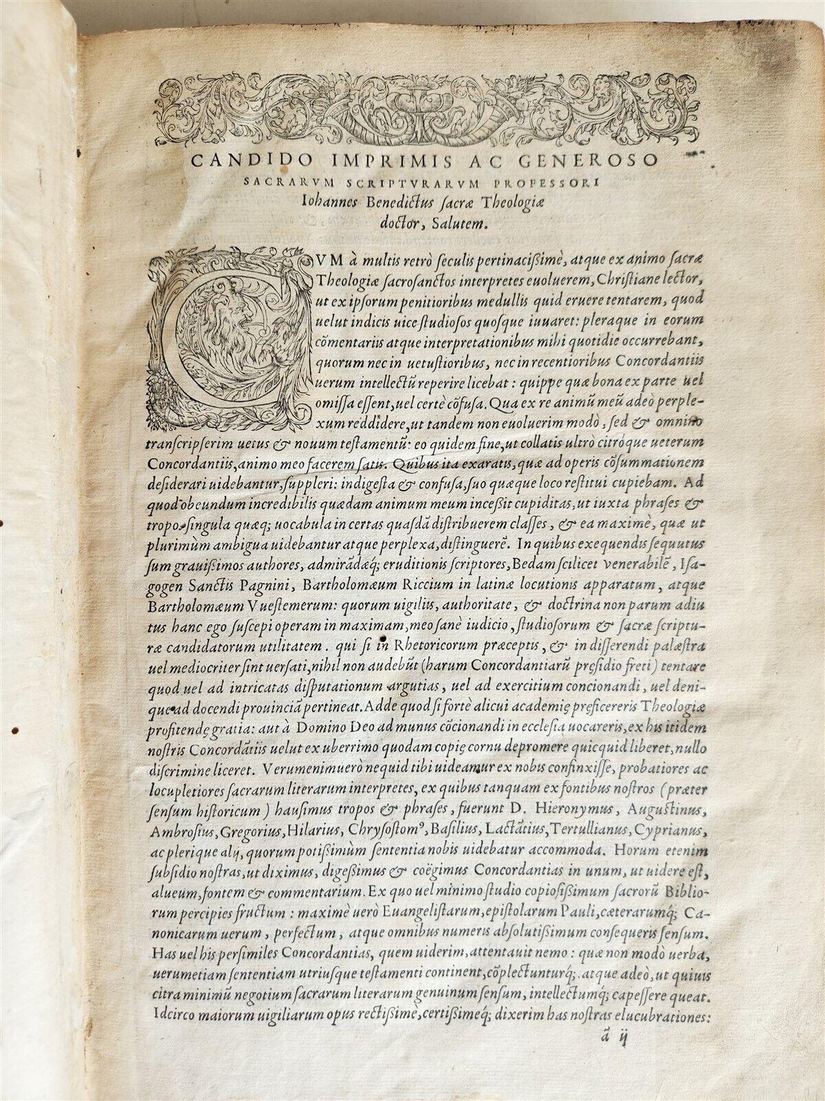 1562 BIBLE CONCORDANCE by JEAN BENOIT antique Concordantiae Novae Testamenti