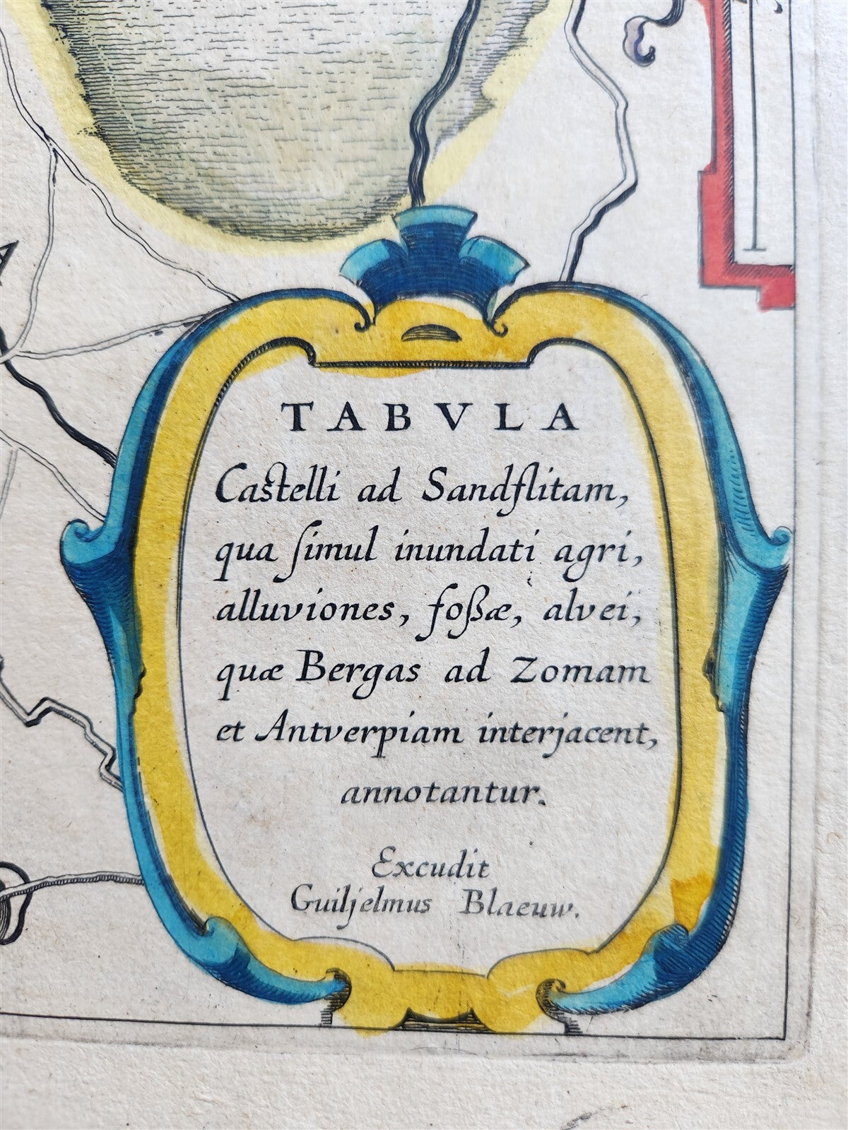 1640 Brabant Leuven BELGIUM MAP by WILLEM BLAEU antique AUTHENTIC hand colored