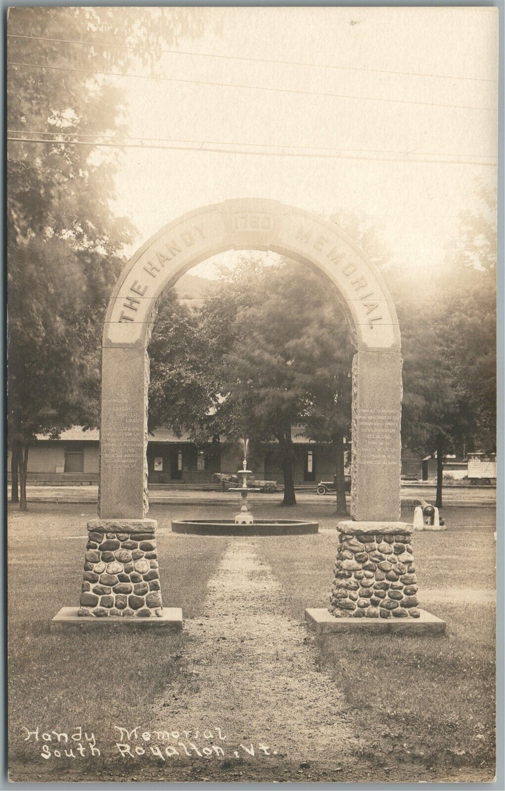 SO. ROYALTON VT HANDY MEMORIAL ANTIQUE REAL PHOTO POSTCARD RPPC