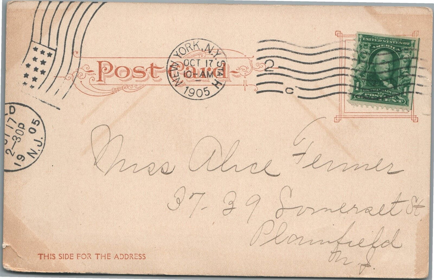 HOBOKEN NJ BARCLAY STREET FERRY ENTRANCE ANTIQUE POSTCARD