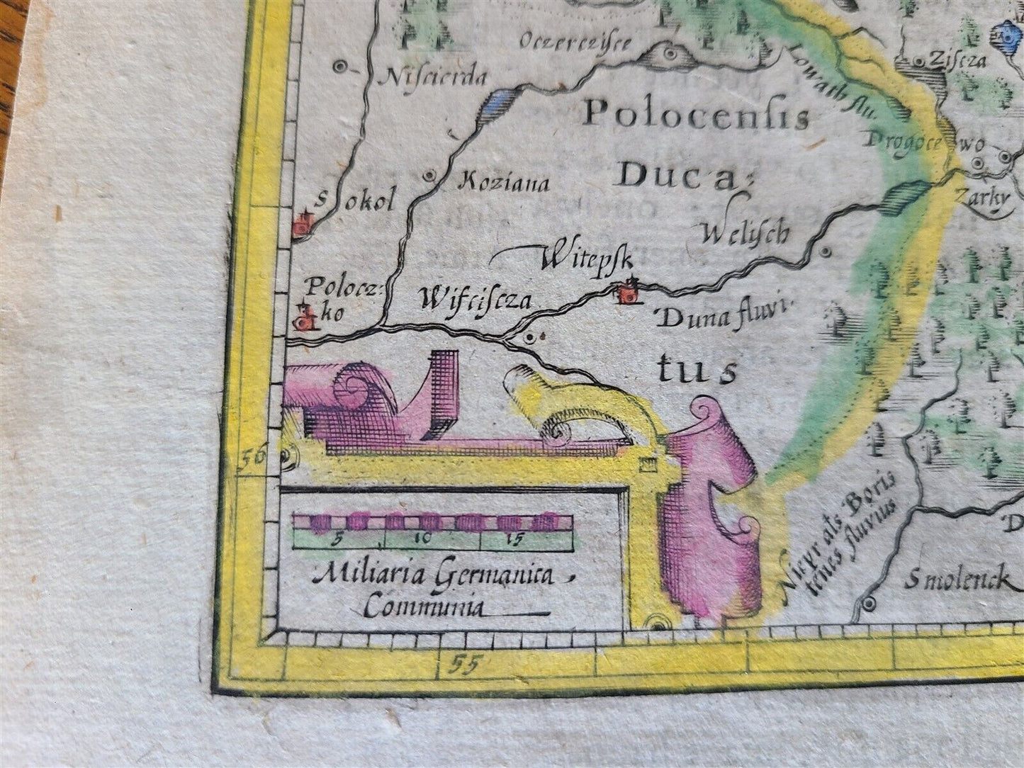 1607 MAP OF MOSCOVIA RUSSIA ANTIQUE from Mercator-Hondius Atlas HAND COLORED