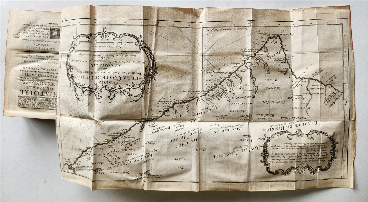 1748 HISTOIRE des VOYAGES VOL.13 antique illustrated AFRICA TRAVELS GHANA GUINEA