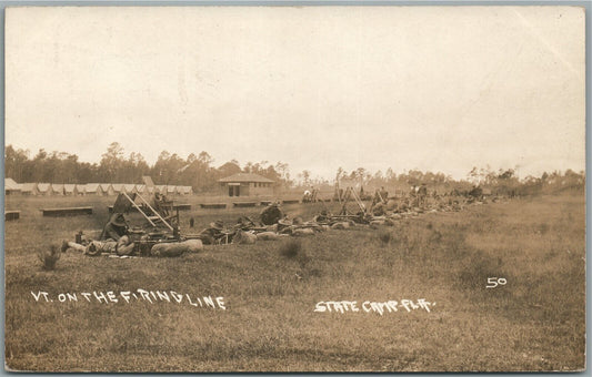 STATE CAMP FL FITING LINE WWI ERA 1917 ANTIQUE REAL PHOTO POSTCARD RPPC