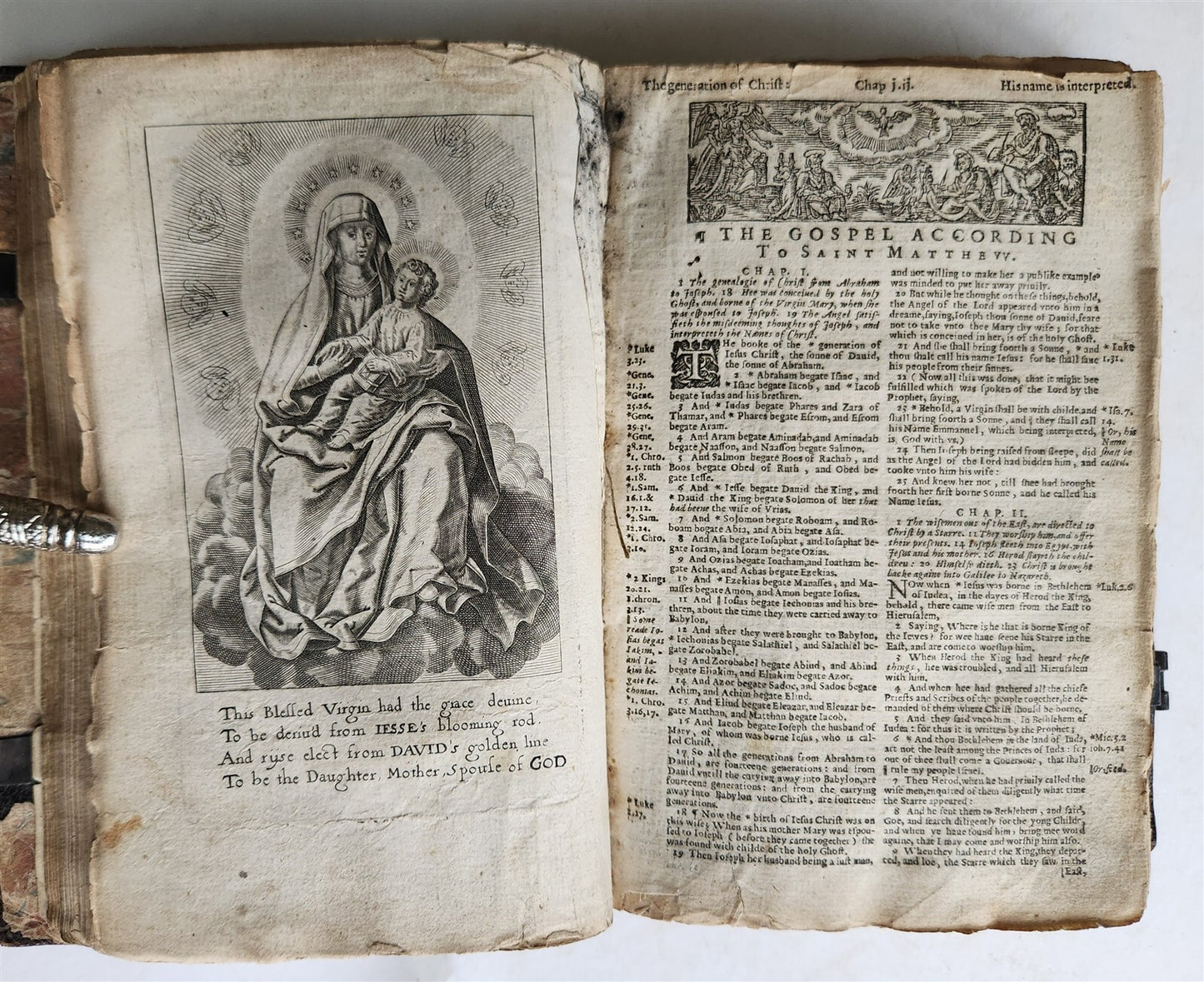 1631-34 BIBLE in ENGLISH ILLUSTRATED NEW TESTAMENT COMMON PRAYERS PSALMS antique