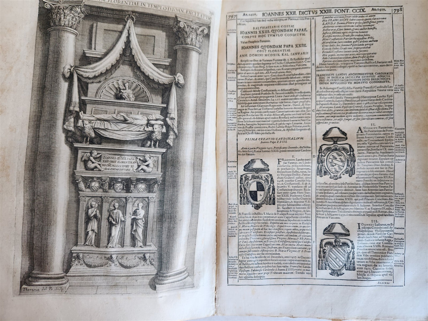 1677 LIVES of ROMAN POPES 4 FOLIO VOLUMES FULLY ILLUSTRATED antique in LATIN