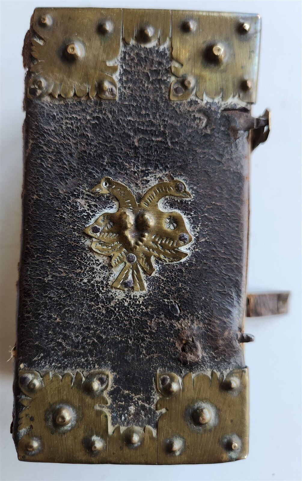 1725 PSALMS of DAVID antique UNUSUAL UNIQUE BINDING w/ BRASS FITTINGS rare
