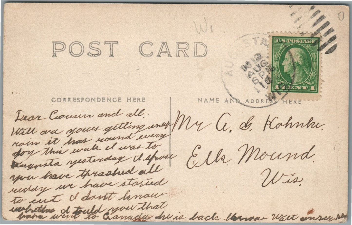 EAU CLAIRE RIVER WI ANTIQUE REAL PHOTO POSTCARD RPPC