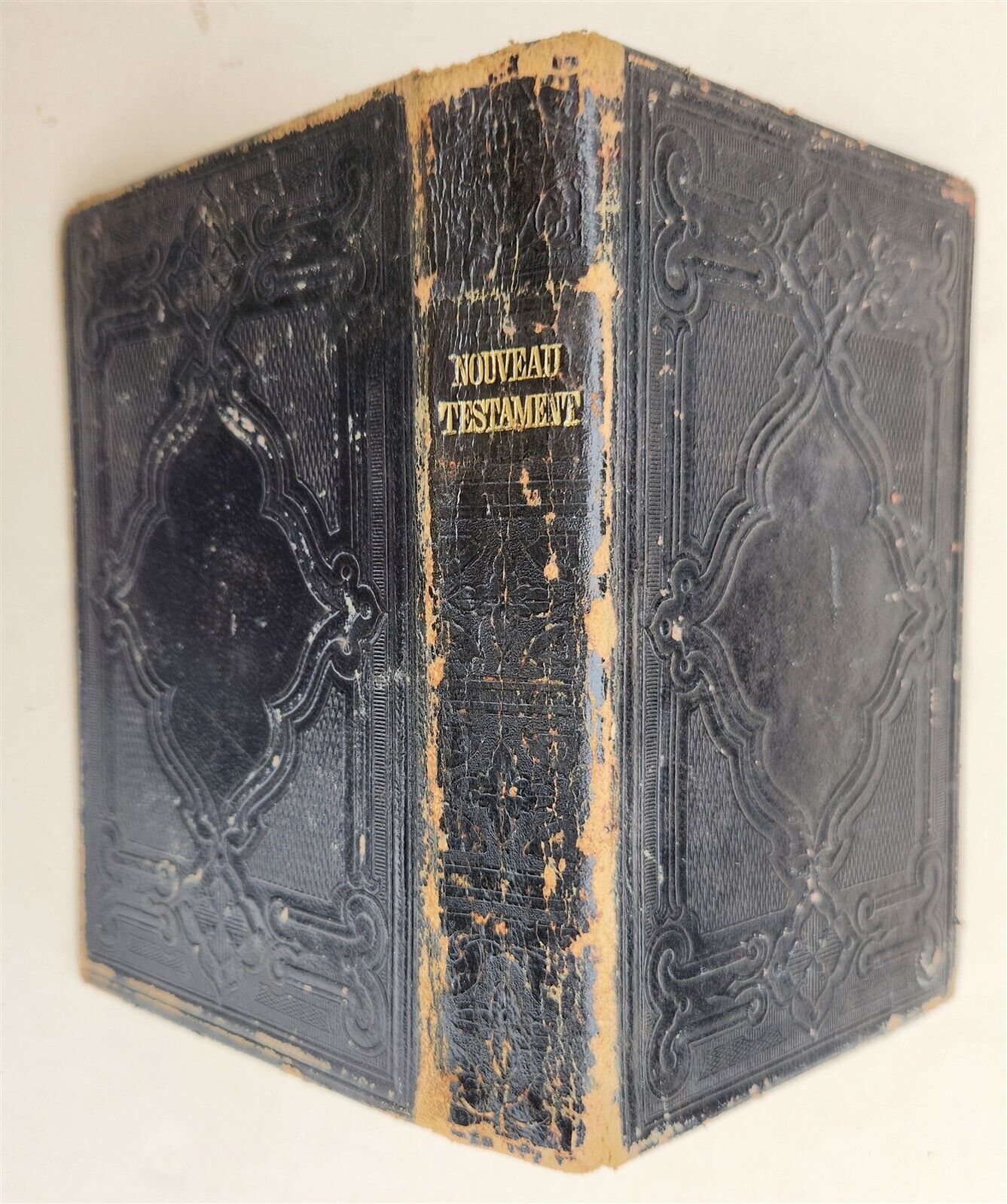 1866 BIBLE in FRENCH antique AMERICANA POST-CIVIL WAR New York