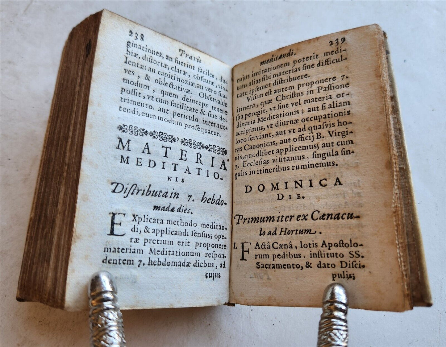 1633 AWESOME VELLUM BINDING antique PRAXIS MEDITANDI MYSTERIA Size 2.5 by 4"