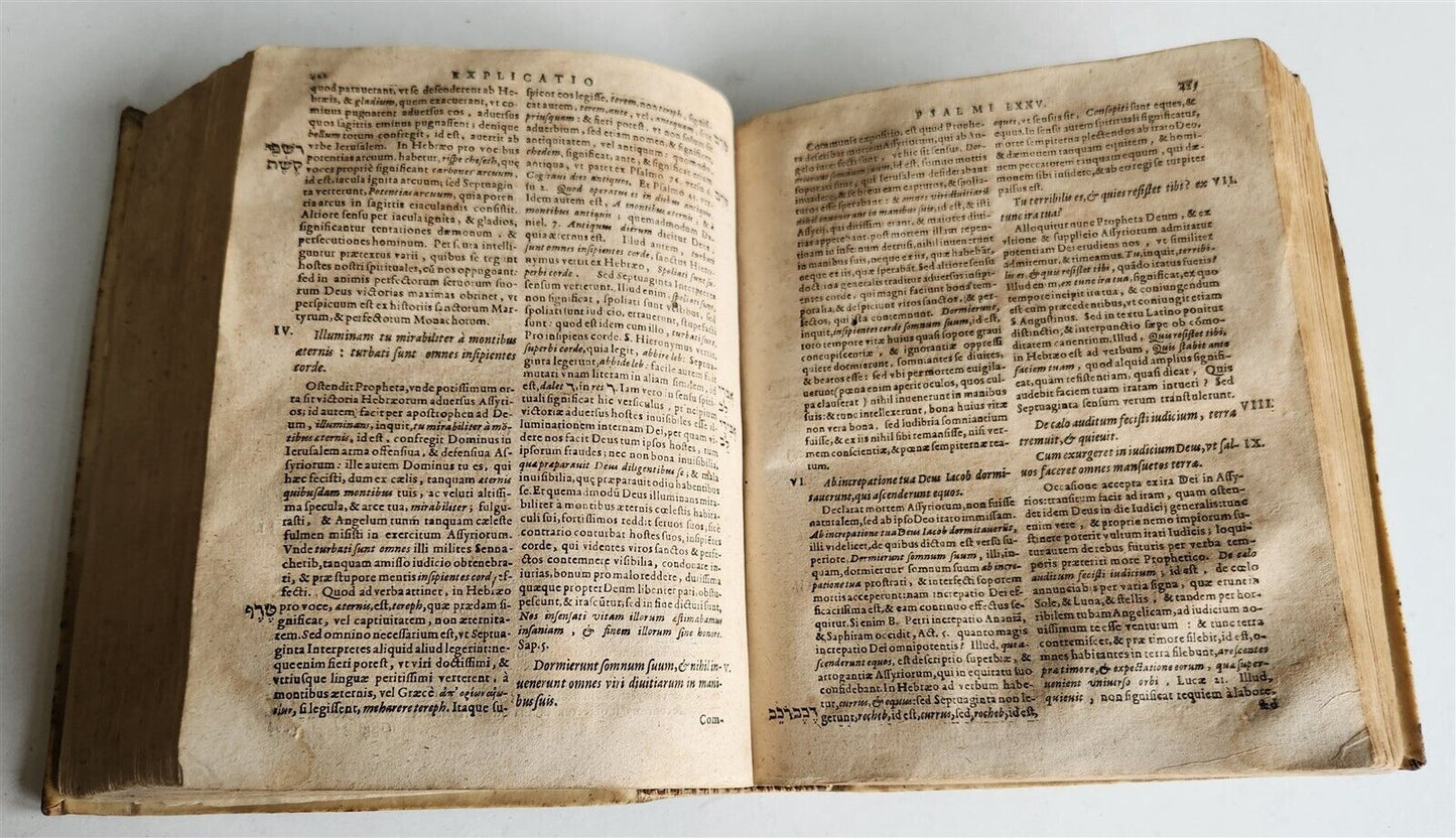 1619 EXPLANATIO in PSALMOS by ROBERT BELLARMINE antique vellum bound