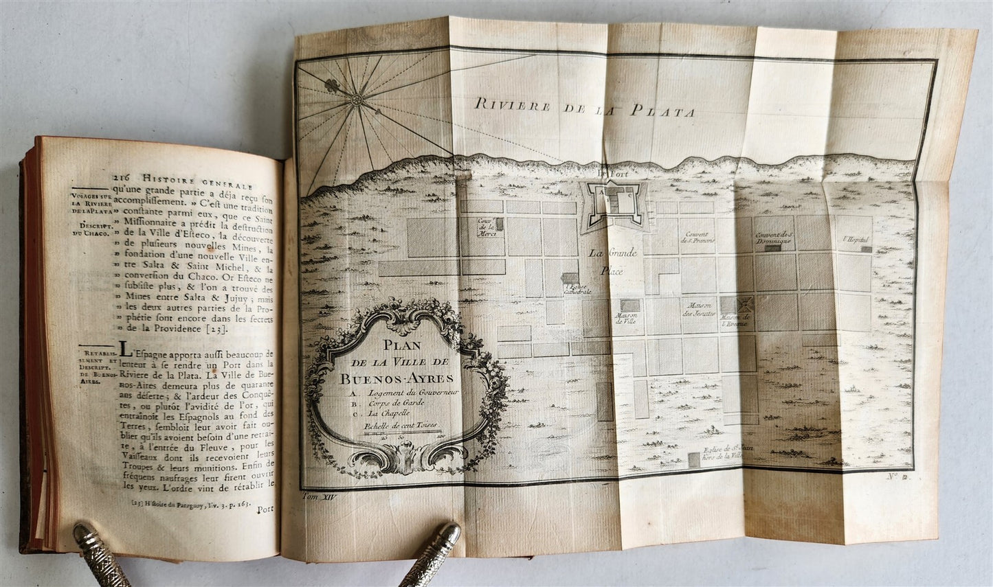 1758 HISTOIRE des VOYAGES VOL. 53 antique illustrated AMAZON RIVER - ARGENTINA