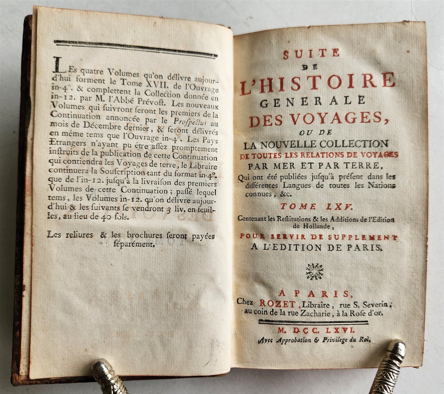 1766 HISTOIRE des VOYAGES VOL. 65 antique illustrated TRAVELS to INDONESIA