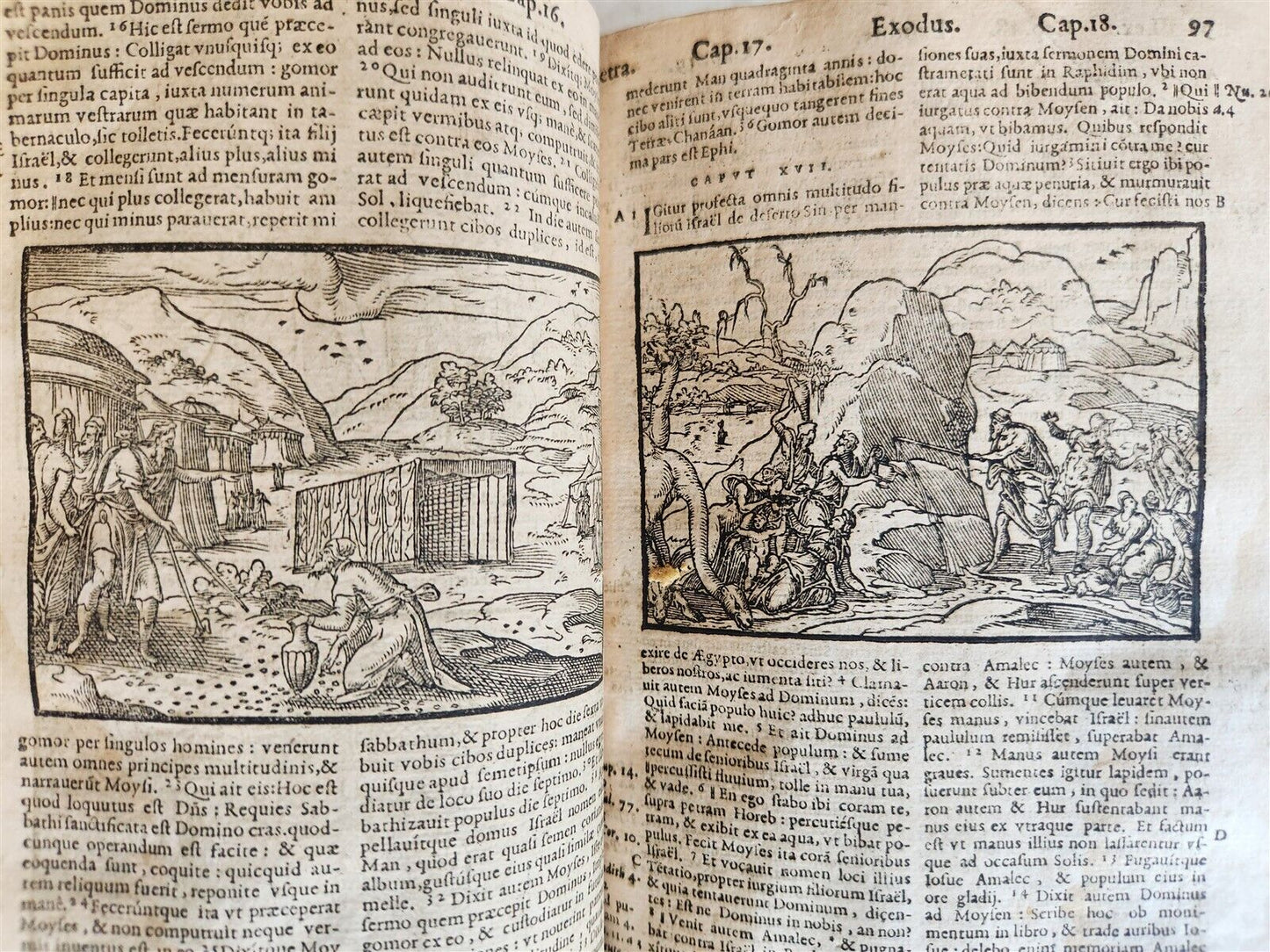 1573 BIBLE in LATIN antique FULLY ILLUSTRATED Old & New Testament