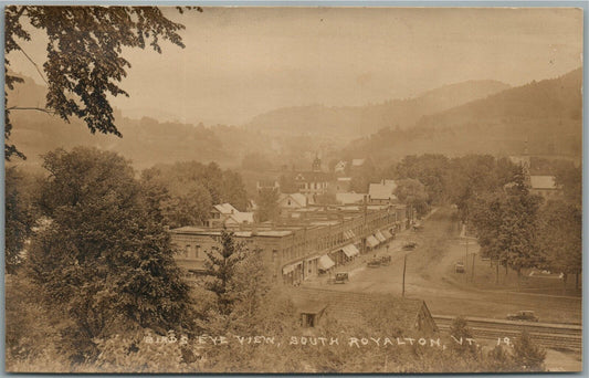 SOUTH ROYALTON VT BIRDS EYE VIEW ANTIQUE REAL PHOTO POSTCARD RPPC