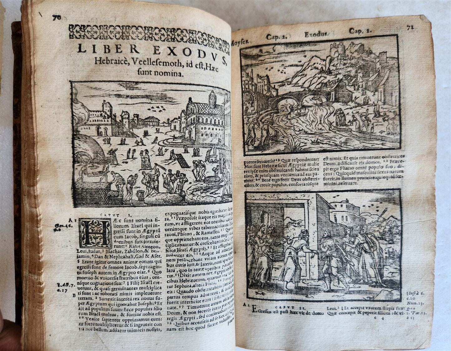 1573 BIBLE in LATIN antique FULLY ILLUSTRATED Old & New Testament