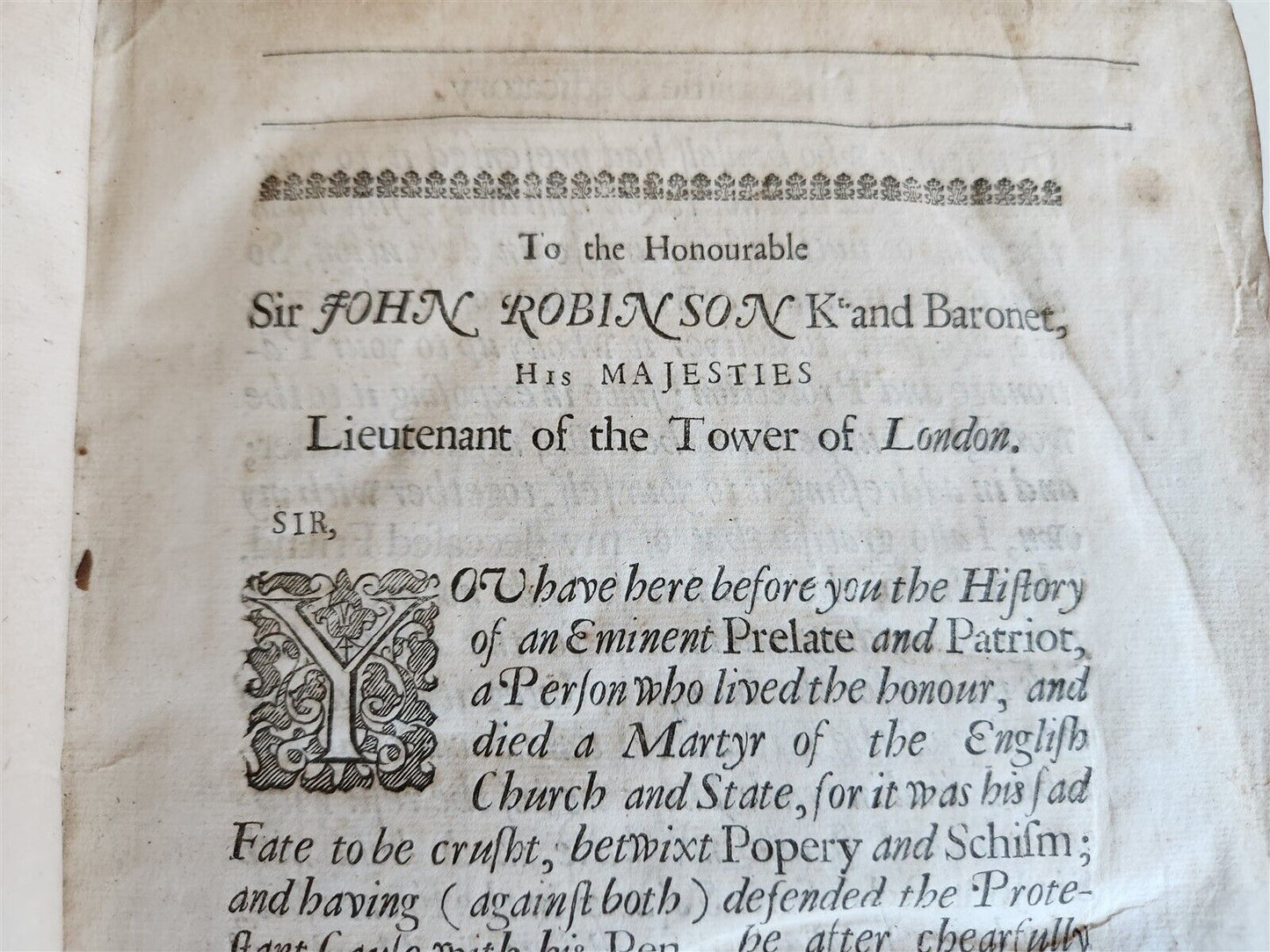 1668 CYPRIANUS ANGLICUS History of Life and Death of Prelate William antique