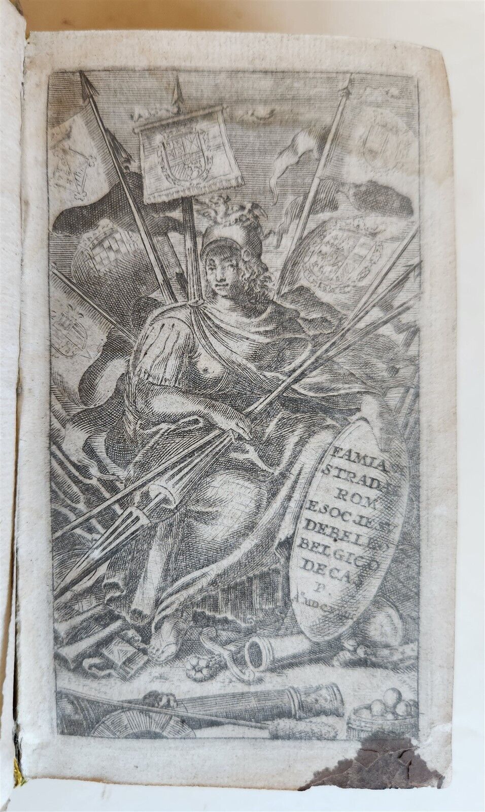1653 BELLO BELGICO by FAMIAN STRADO antique VELLUM BOUND
