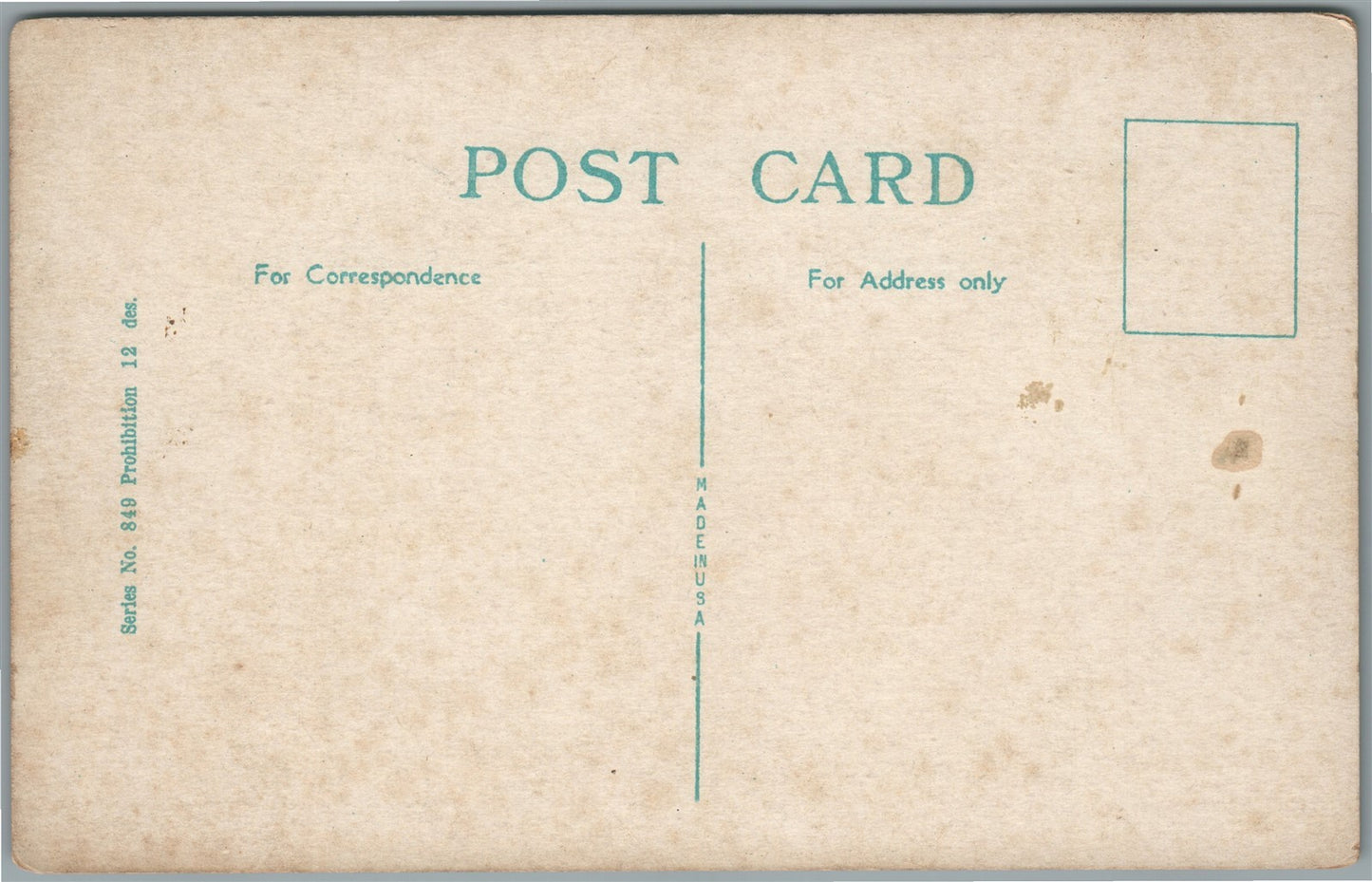 ALCOHOL PROHIBITION ANTIQUE SATIRICAL POSTCARD - GOOD OLD DAYS
