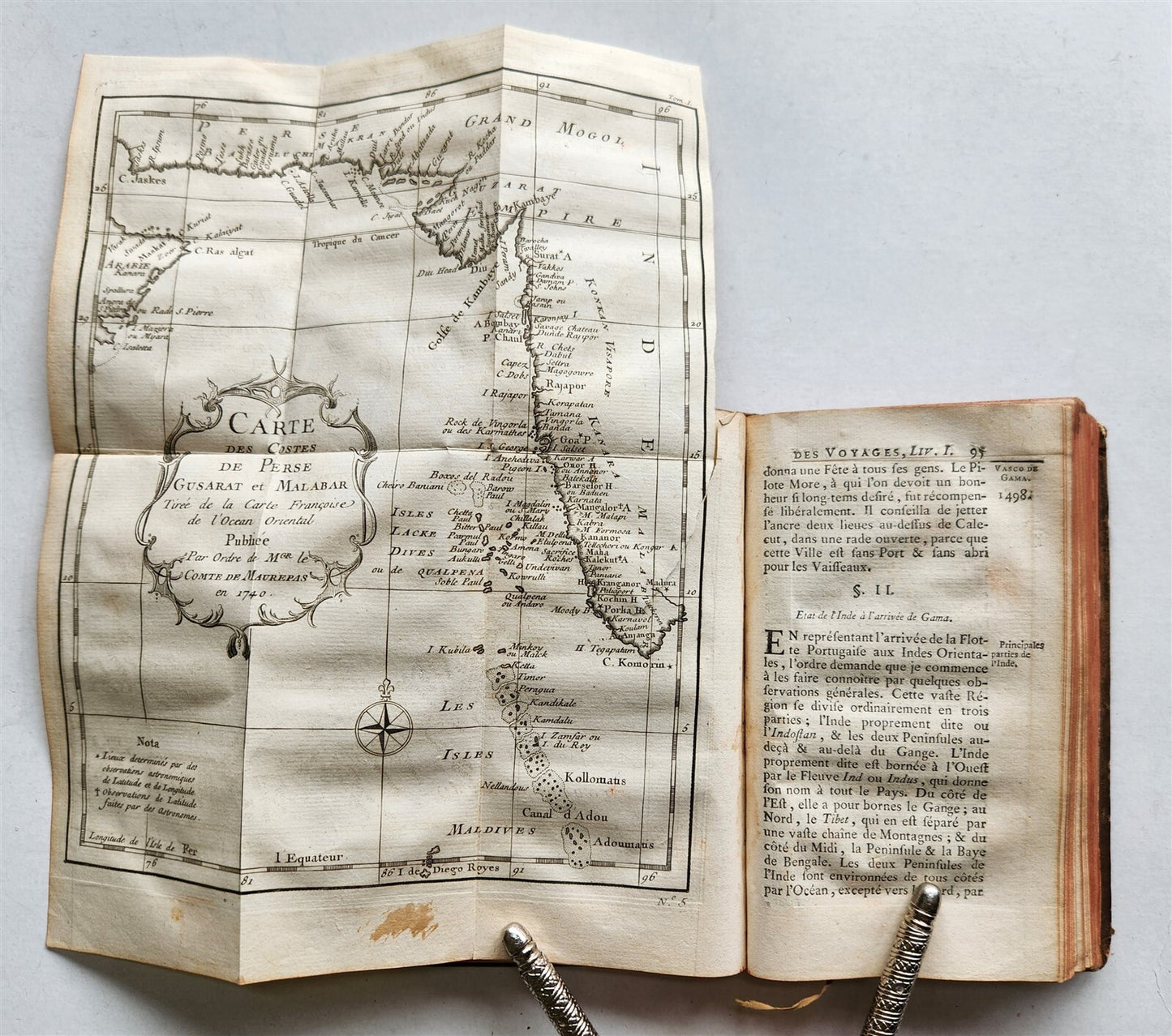 1749 HISTOIRE des VOYAGES VOL.1 antique illustrated TRAVELS to AFRICA & INDIA