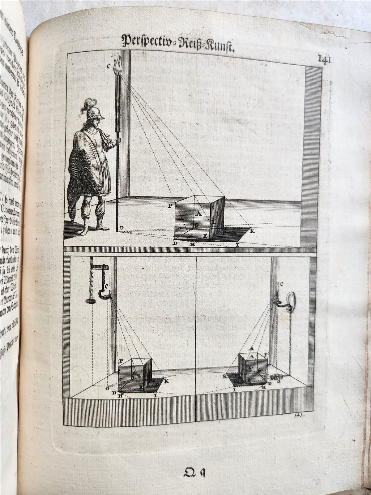 1710 DRAWING PERSPECTIVE for ARTISTS & ARCHITECTS antique ILLUSTRATED 150 PLATES