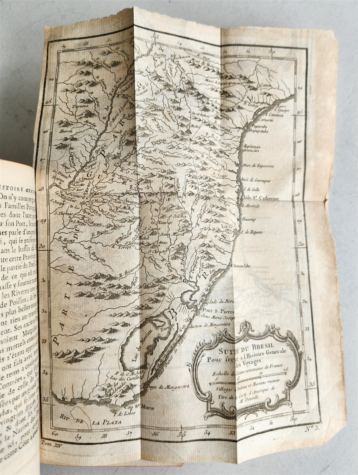 1758 HISTOIRE des VOYAGES antique vol.54 illustrated BRAZIL SAN SALVADOR GUYANA