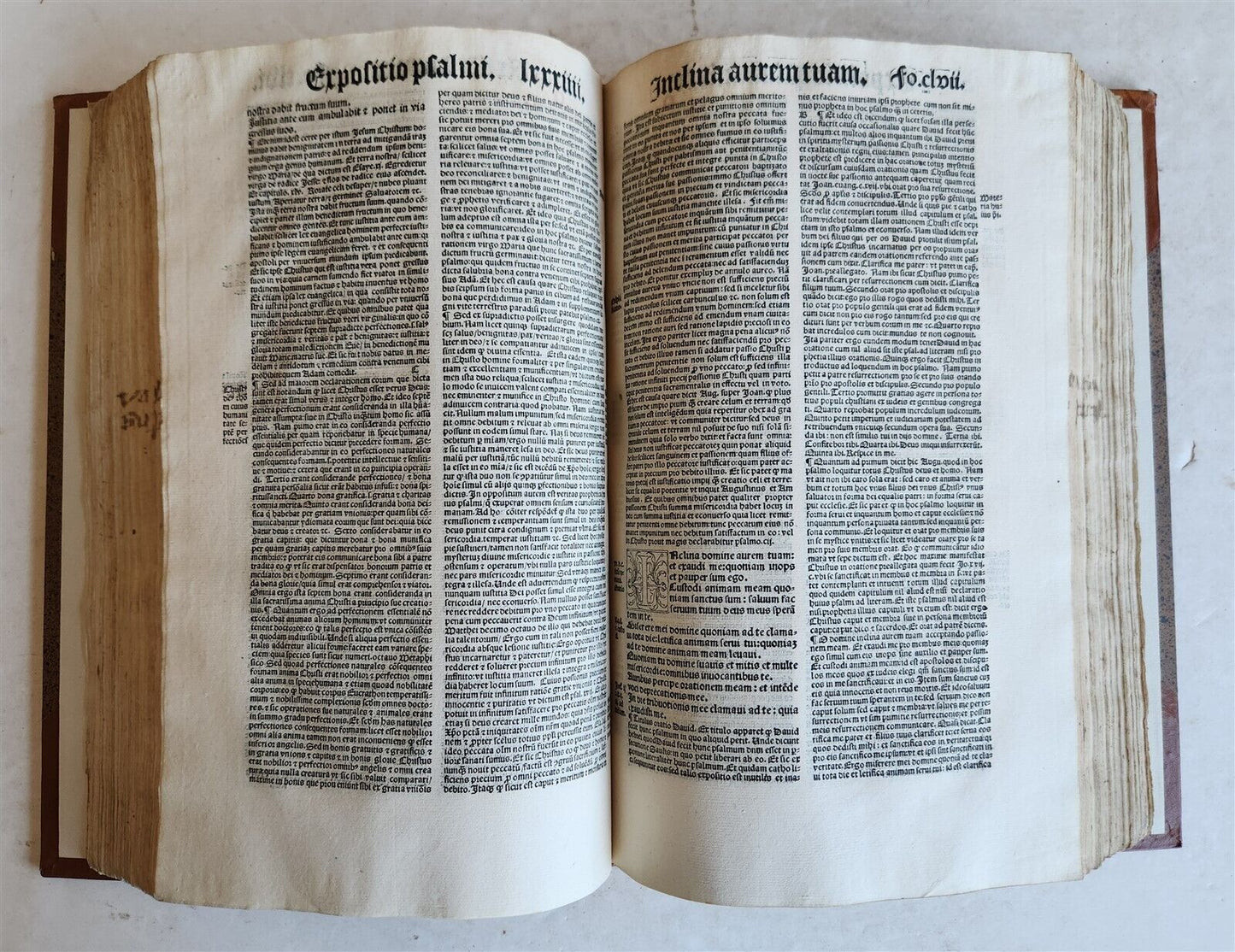 1533 POST-INCUNABULA EXPLANATION of PSALMS by Perez de Valentia antique FOLIO