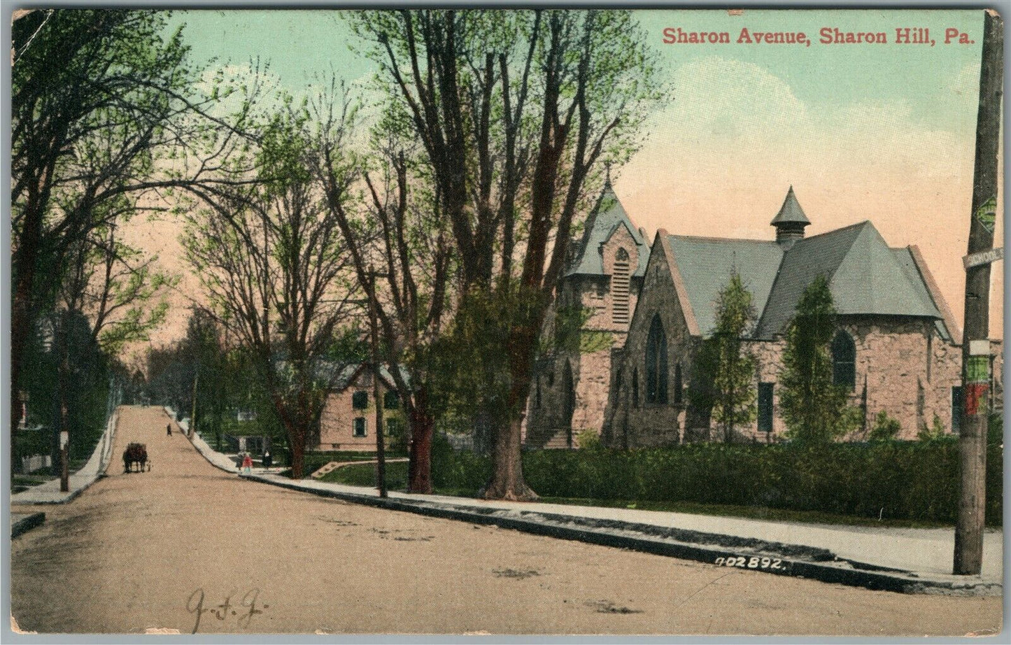 SHARON HILL PA SHARON AVENUE ANTIQUE POSTCARD