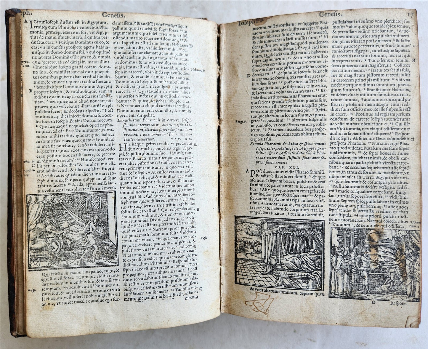 1563 BIBLE in LATIN antique ILLUSTRATED 16th century BIBLIA