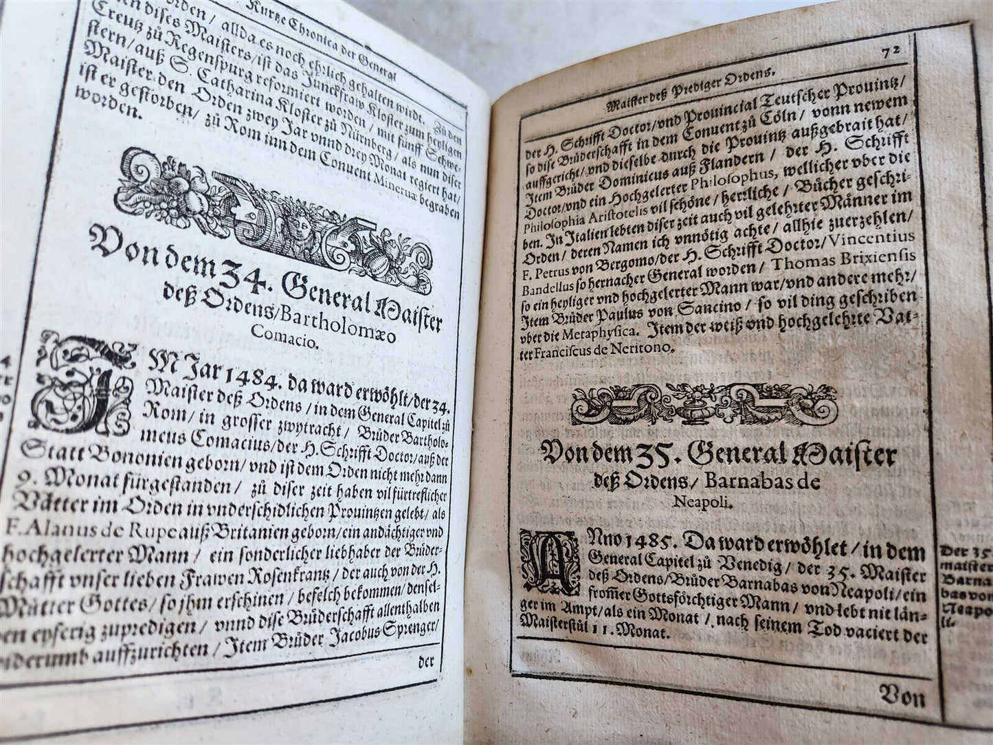 1596 HISTORICAL DESCRIPTION SHORT CHRONICLE of DOMINICAN ORDER antique VELLUM