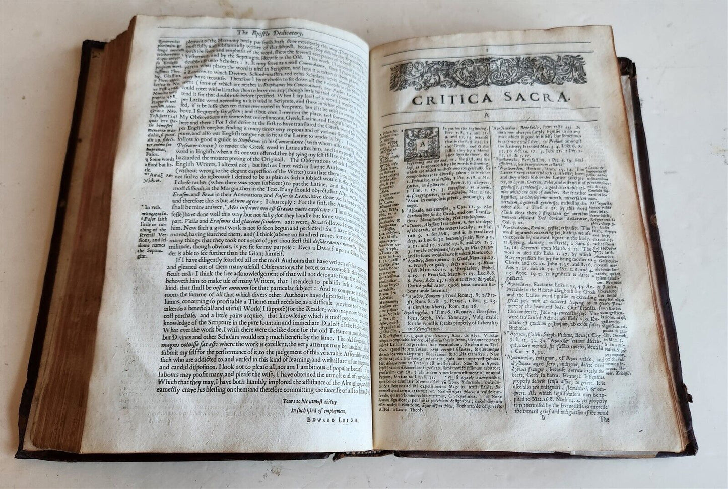 1650 CRITICA SACRA in ENGLISH antique 17th century LONDON