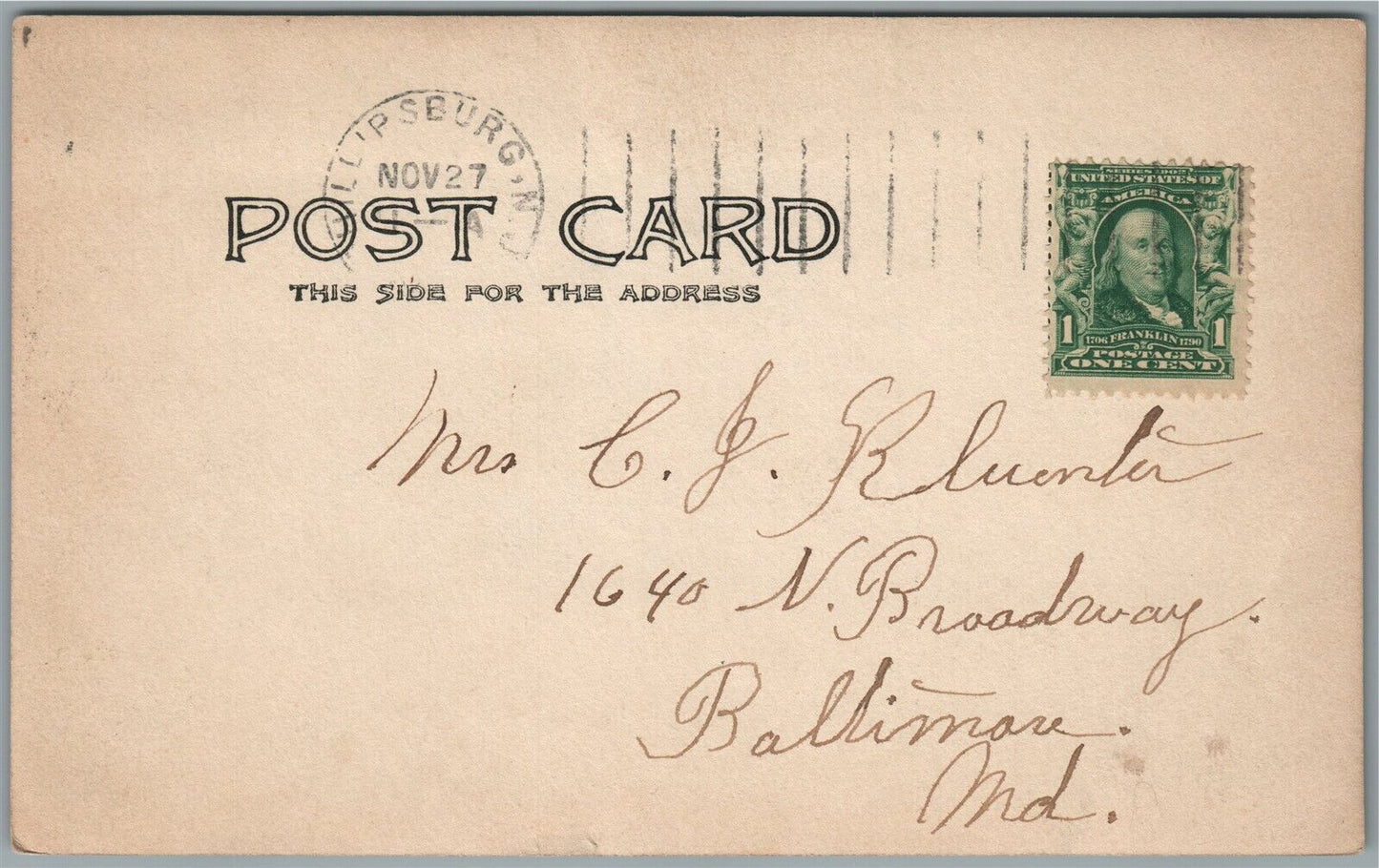 PHILLIPSBURG NJ THANKSGIVING PARADE PATRIOTIC ANTIQUE REAL PHOTO POSTCARD RPPC