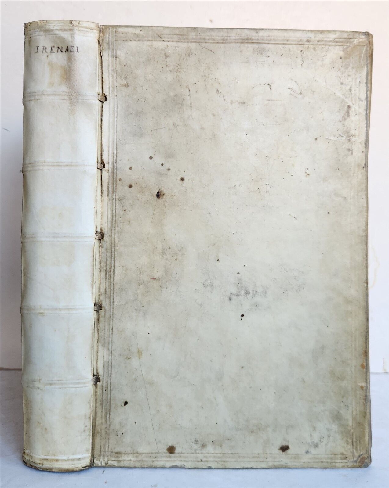 1570 GREEK THEOLOGY in LATIN by IRENAEUS antique 16th CENTURY FOLIO VELLUM BOUND