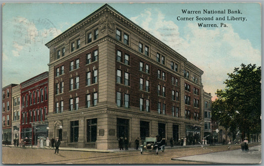 WARREN PA NATIONAL BANK ANTIQUE POSTCARD