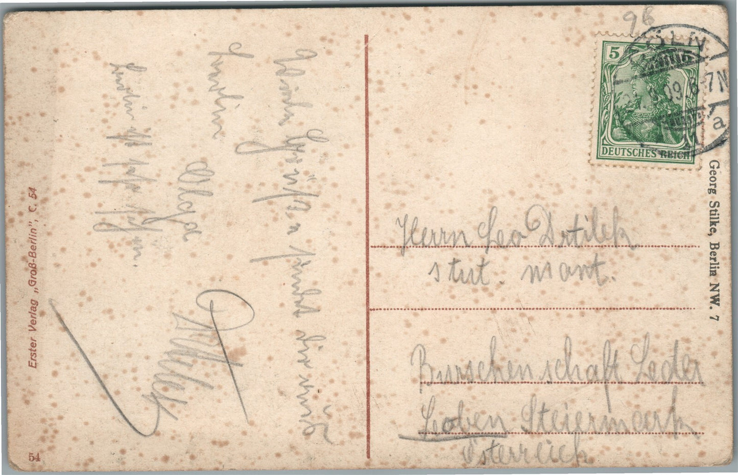 BALLOON OVER BERLIN GERMAN EARLY AVIATION ANTIQUE POSTCARD