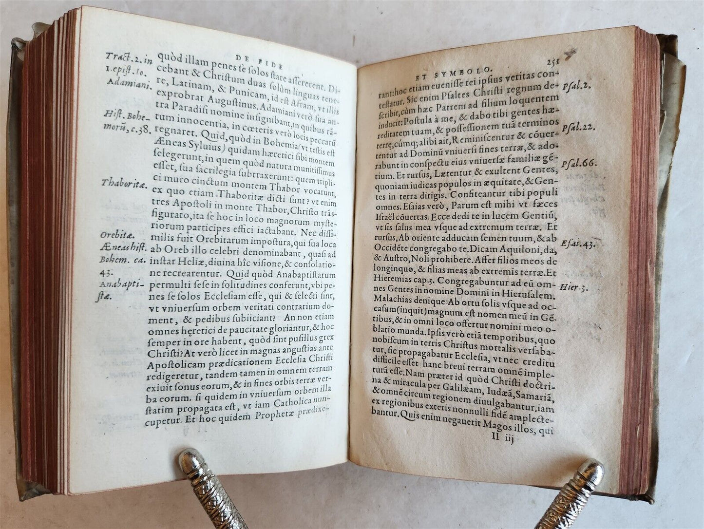1573 BIBLE COMMENTARY by Thomas BEAUXAMI antique 16th CENTURY VELLUM BINDING