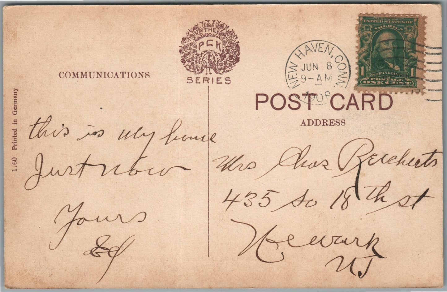 NEW HAVEN CT MOSELEY'S HOUSE ANTIQUE POSTCARD