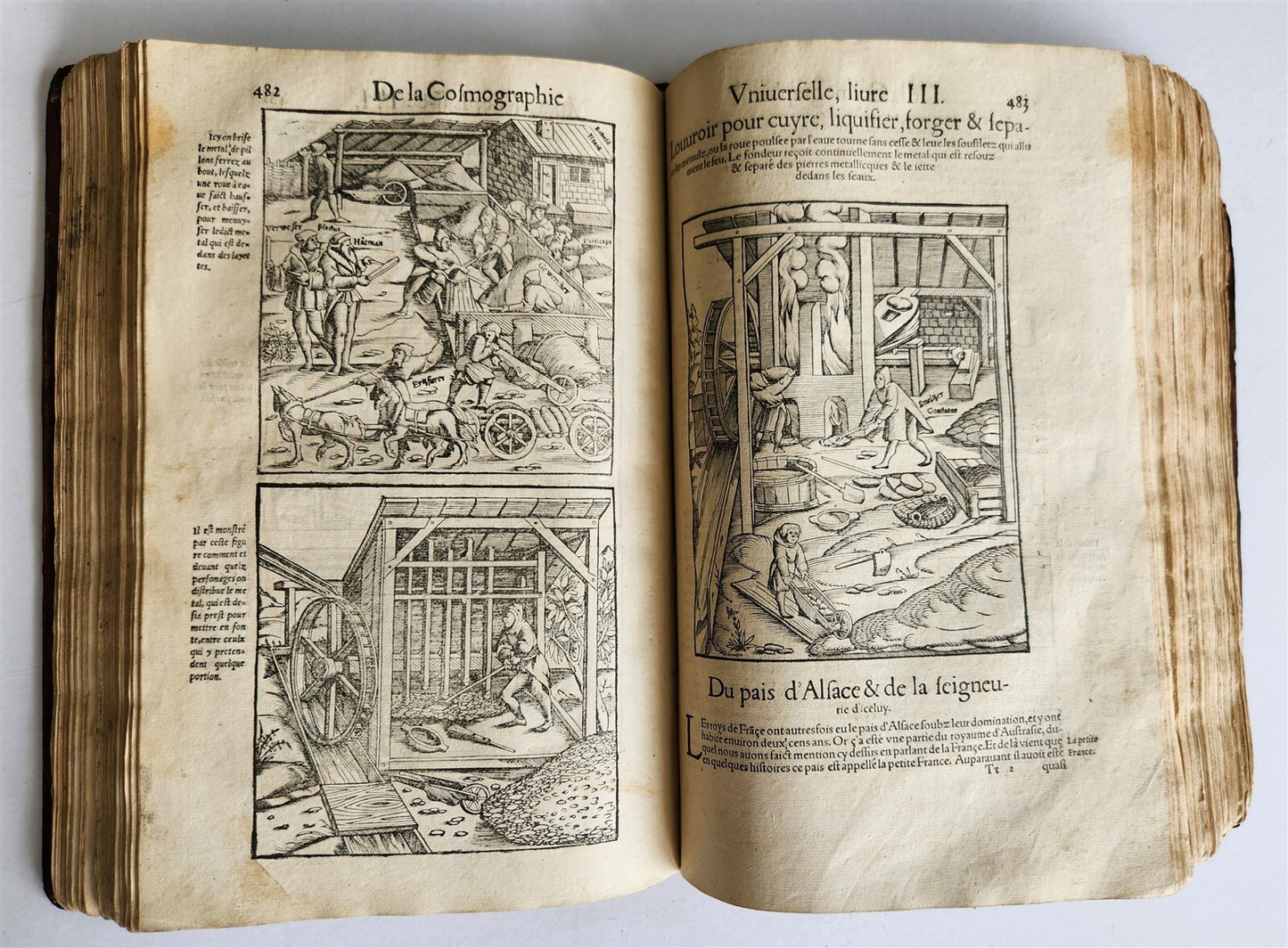 1556 COSMOGRAPHY by Sebastian Munster antique RARE ILLUSTRATED 16th cent. FOLIO