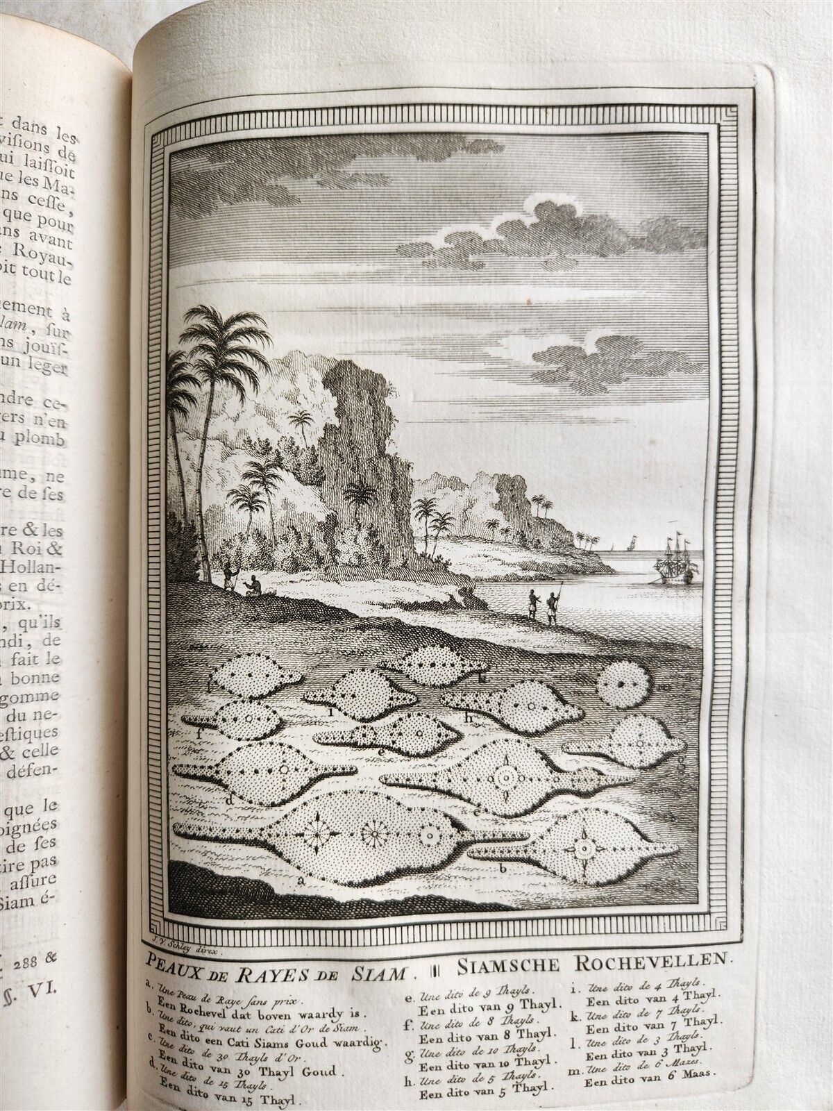 1755 TRAVELS TO EAST INDIES SIAM antique Histoire generale des voyages ILLUSTR.