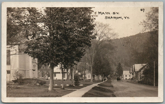 SHARON VT MAIN STREET 1923 ANTIQUE REAL PHOTO POSTCARD RPPC