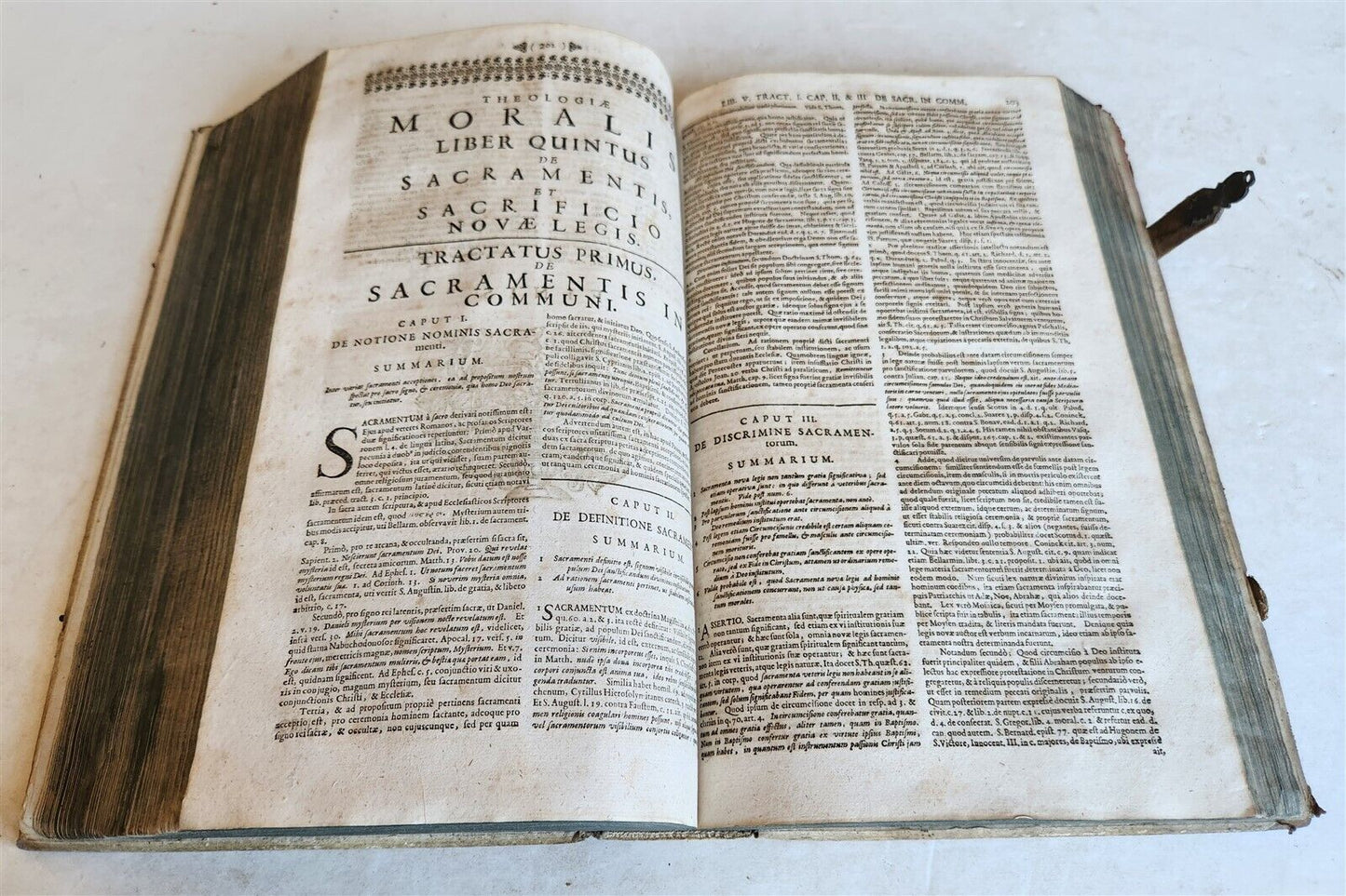 1709 THEOLOGY by PAUL LAYMANN antique BLIND STAMPED PIGSKIN BOUND FOLIO
