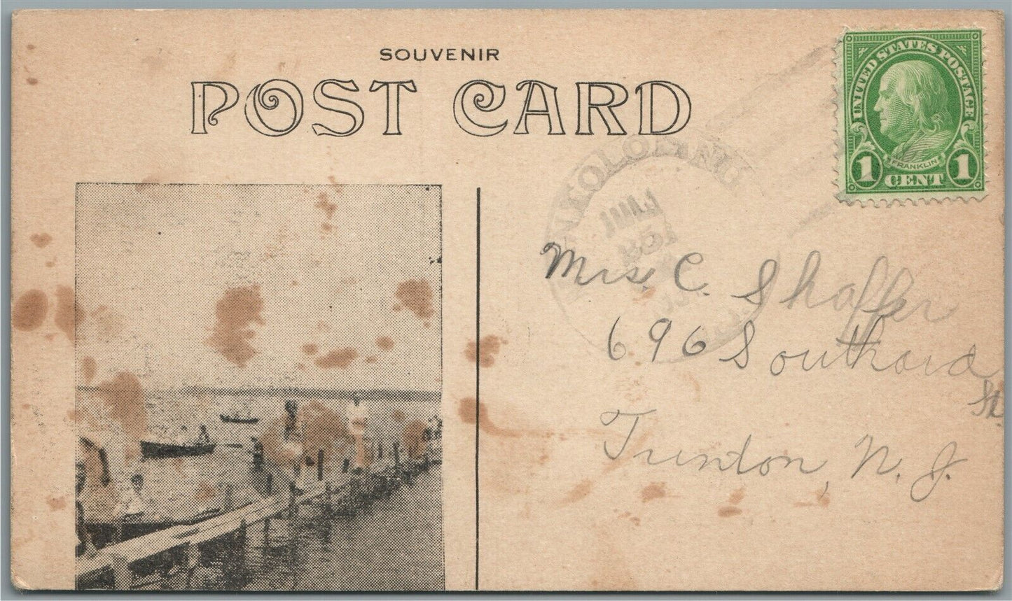 MANTOLOKING NJ CAMP NEJECHO ANTIQUE POSTCARD