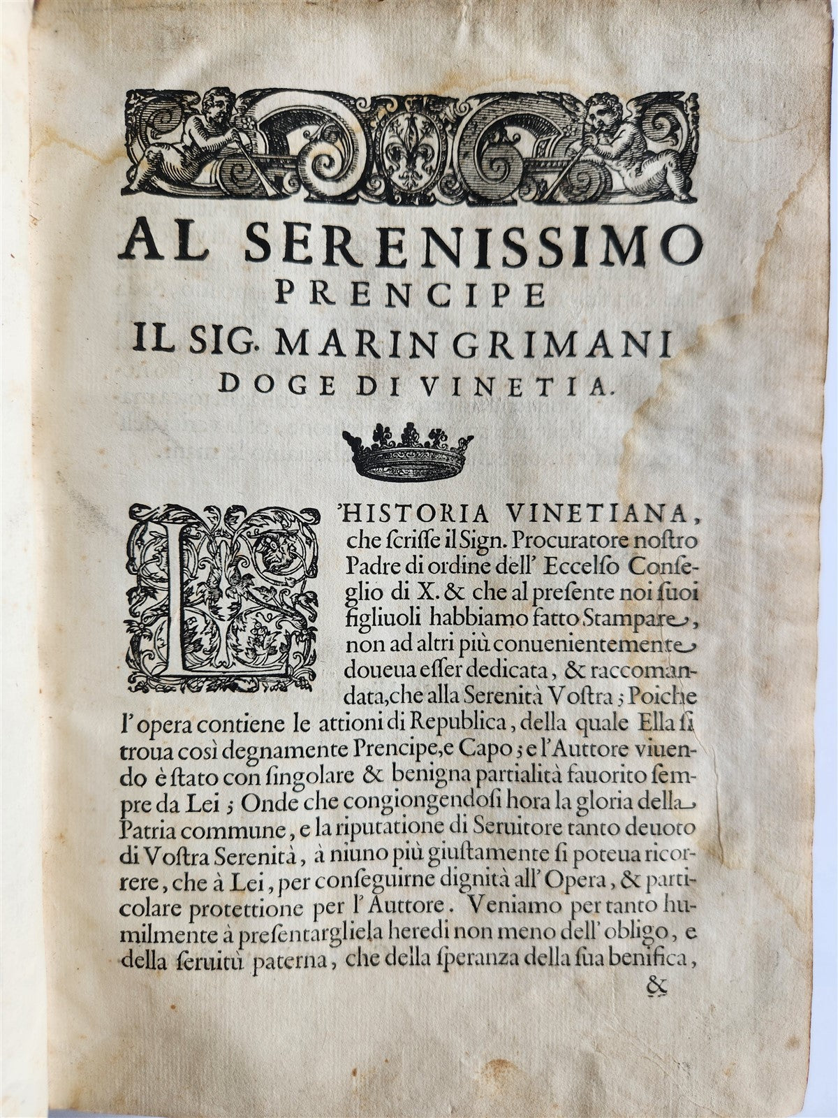 1645 HISTORY of VENICE by PAOLO PARUTA antique VELLUM BOUND 17th CENTURY