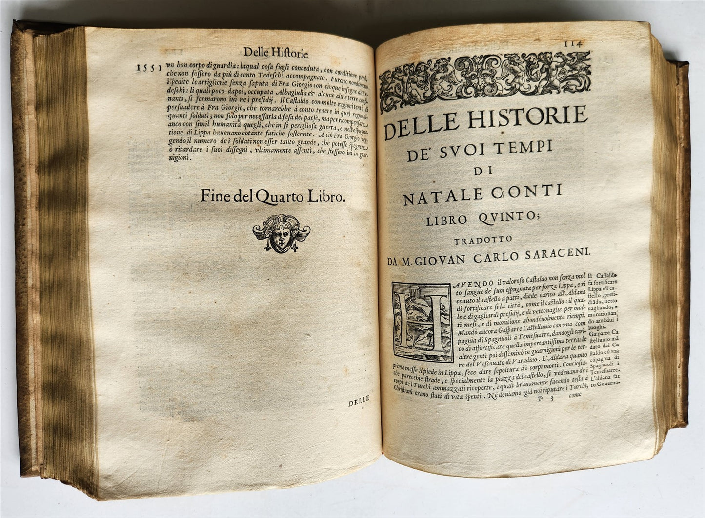 1589 HISTORY of ITALY by NATALE CONTI 2 VOLS antique VELLUM BOUND 16th CENTURY