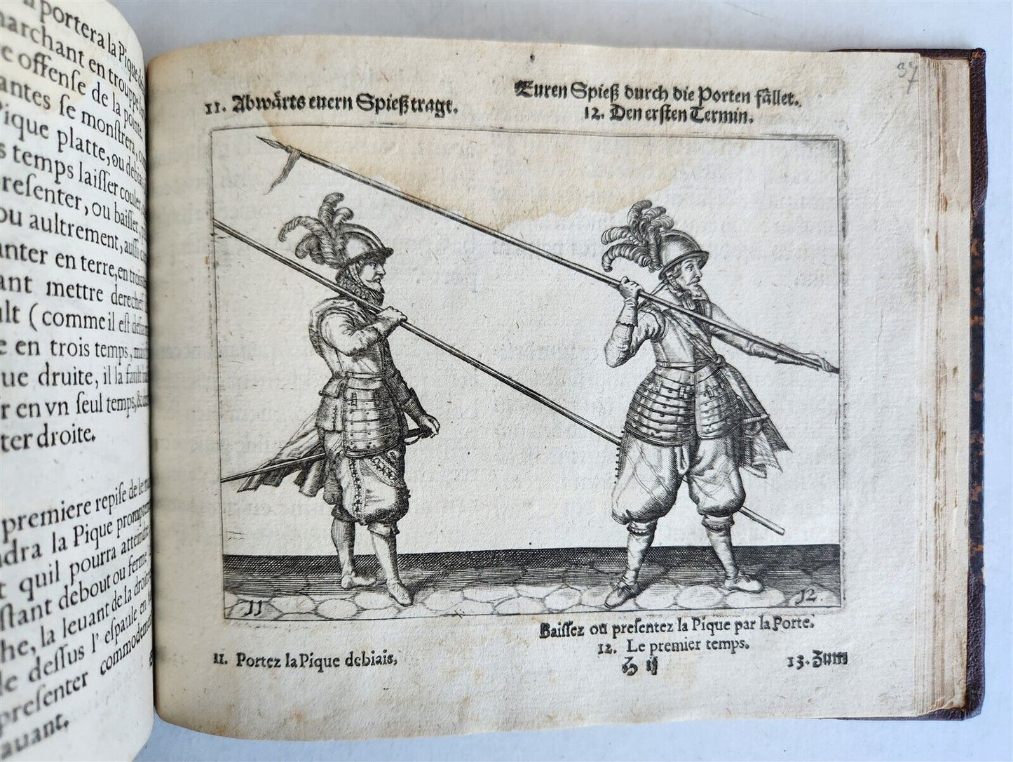 1664 ILLUSTRATED MILITARY WORK on TECHNIQUES for HANDLING MUSKET & PIKE antique