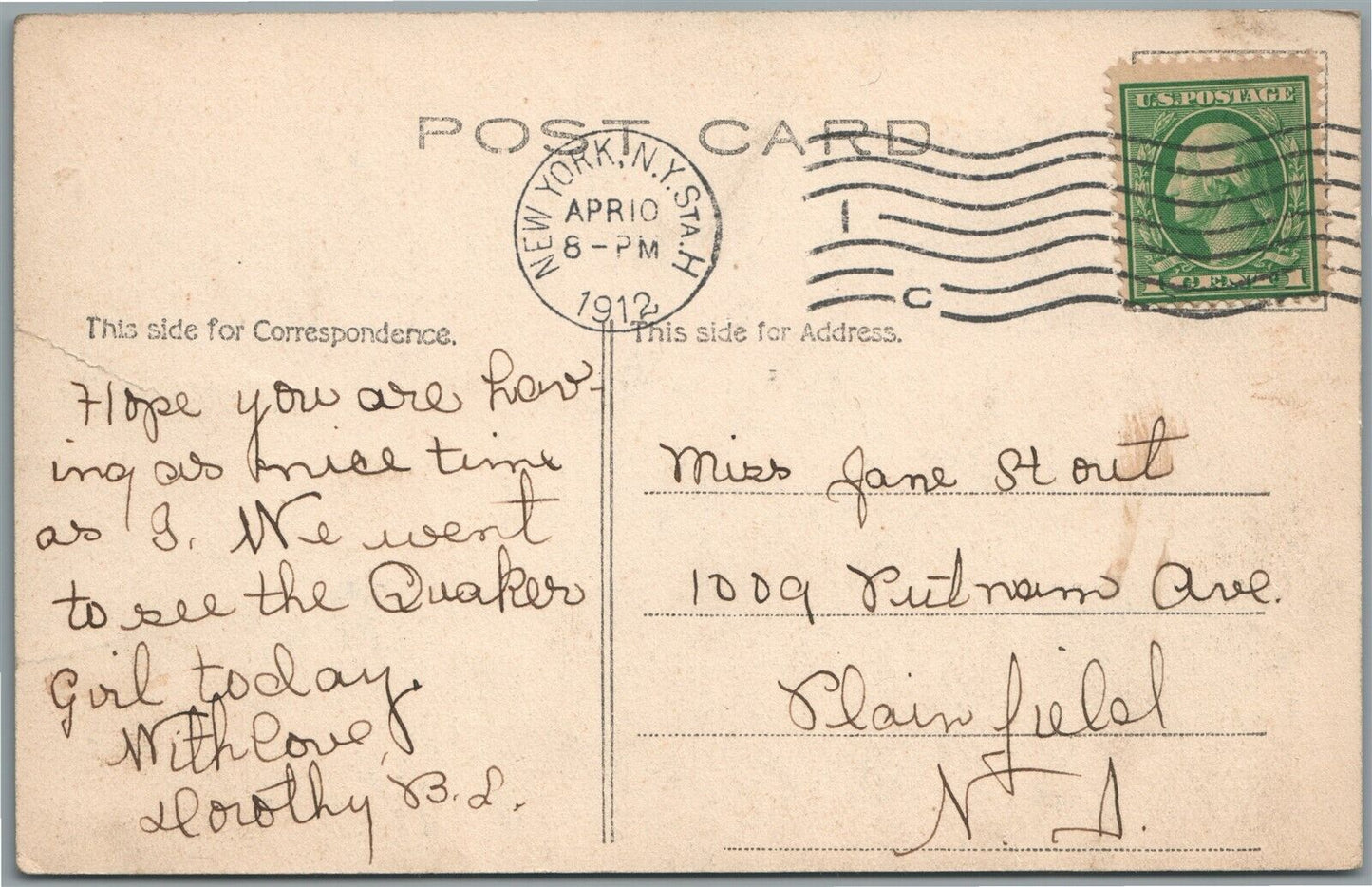 NEW YOTK NY SPEEDWAY & WASHINGTON BRIDGE ANTIQUE POSTCARD